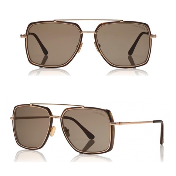 New TOM FORD Lionel Square Havana Brown Sunglasses - Picture 1 of 16